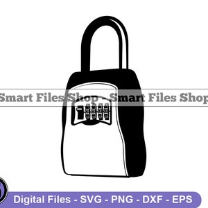 May include: Black and white silhouette of a combination lock with a padlock. The lock has a series of numbers on the dial.