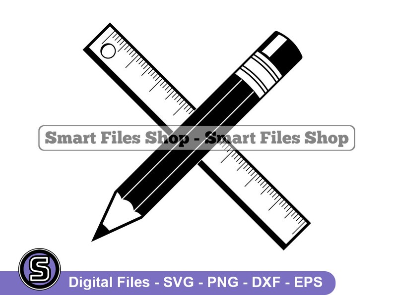 Pencil and Ruler Logo Svg Pencil Svg Ruler Svg School Svg - Etsy