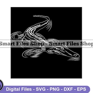 Submerged Alligator #2 Svg, Alligator Svg, Crocodile Svg, Alligator Dxf, Alligator Png, Alligator Clipart, Files, Eps
