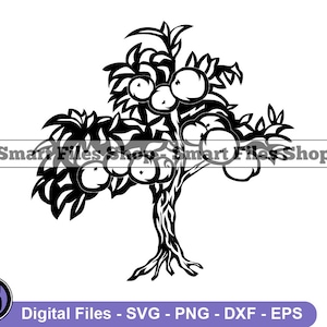 Dwarf Apple Tree SVG, Fruit Tree Svg, Tree Svg, Apple Tree Dxf, Apple Tree Png, Apple Tree Clipart, Apple Tree Files, Eps