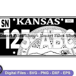Kansas Kenteken Svg, Kansas Svg, Rijden Svg, Bestuurder Svg, Kansas Dxf, Kansas Png, Kansas Clipart, Kansas Files, Kansas Eps