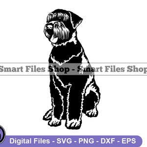 Sitting Black Russian Terrier SVG, Black Russian Terrier Svg, Dog Svg, Black Russian Terrier Dxf, Png, Clipart, Files, Eps