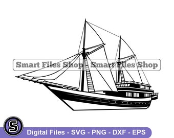 Ancient Ship Svg, Old Ship Svg, Nautical Svg, Ship Svg, Ship Dxf, Ship Png, Ship Clipart, Ship Files, Eps