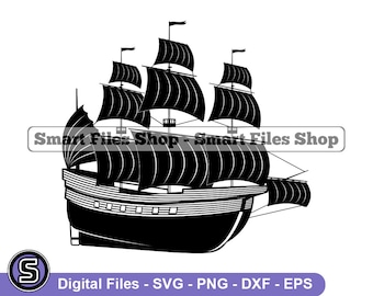 Pirate Ship SVG, Pirate Svg, Pirate Ship Dxf, Pirate Ship Png, Pirate Ship Clipart, Pirate Ship Files, Eps