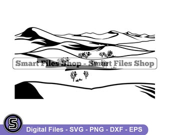 Wydmy #2 Svg, Wydmy Svg, Pustynia Svg, Krajobraz Pustyni Svg, Wydmy Dxf, Wydmy Png, Clipart Wydmy, Pliki, Eps