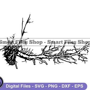 Uprooted Tree #2 Svg, Fallen Tree With Roots Svg, Tree Svg, Tree Dxf, Tree Png, Tree Clipart, Tree Files, Tree Eps