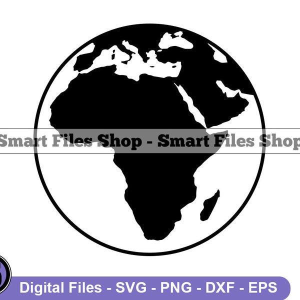 Africa Globe Svg, Planet Svg, Earth Svg, Africa Dxf, Africa Png, Africa DClipart, Africa Files, Eps