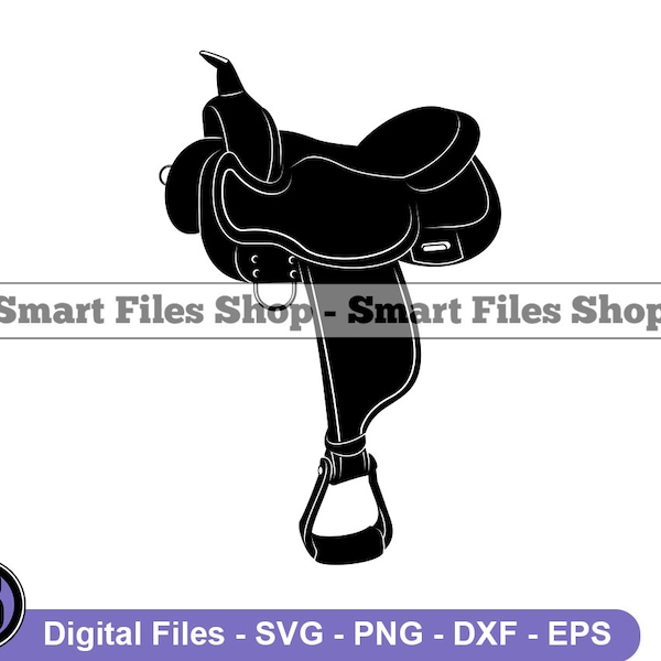 Horse Saddle #2 Svg, Horse Saddle Svg, Horse Svg, Horse Riding Svg, Horse Jockey Svg, Horse Saddle Dxf, Png, Clipart, Files, Eps