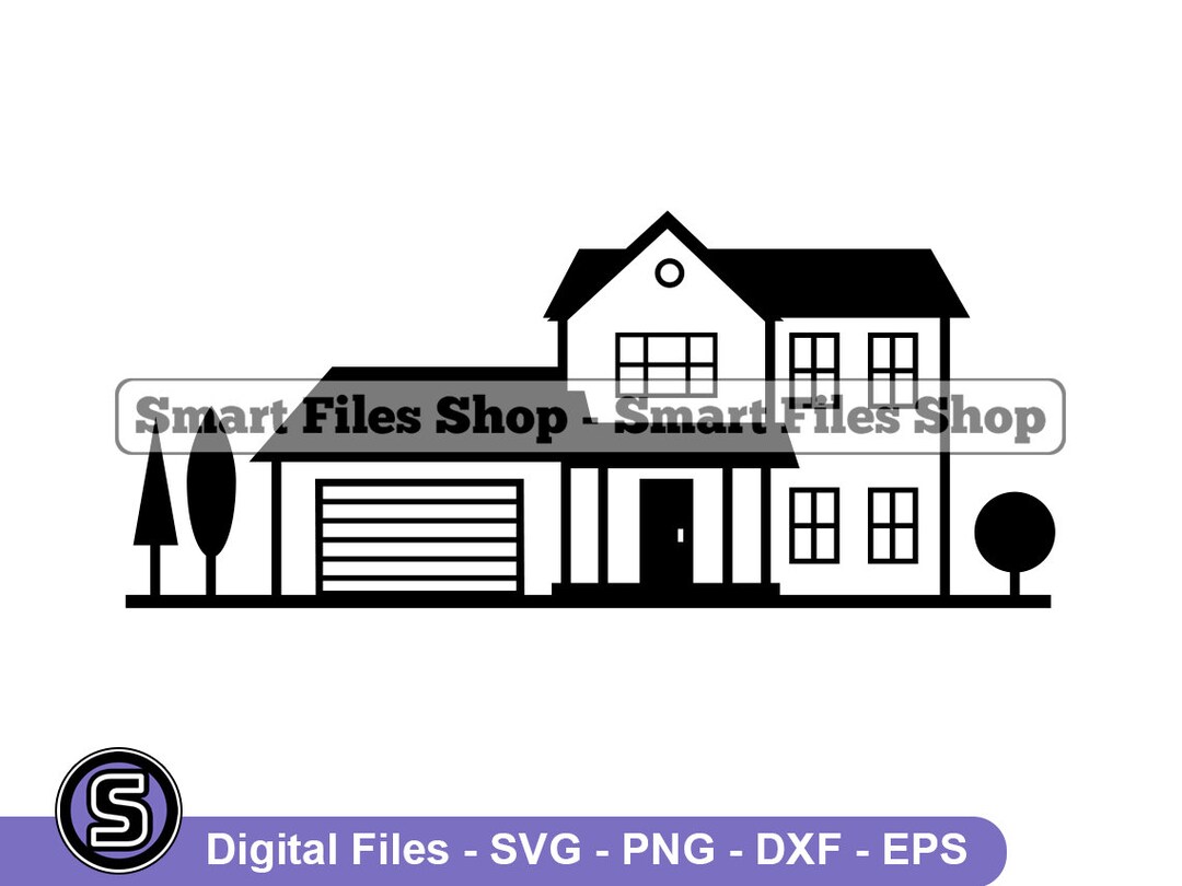 House 4 Svg, House Svg, Suburban Home Svg, Real Estate Svg, Property ...