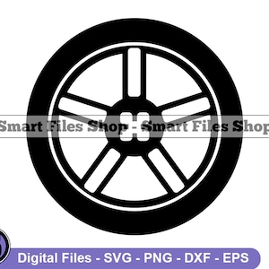 Car Rim #2 Svg, Car Tire Svg, Tire Shop Svg, Car Tire Svg, Auto Repair Svg, Mechanic Svg, Dxf, Png, Clipart, Files, Eps