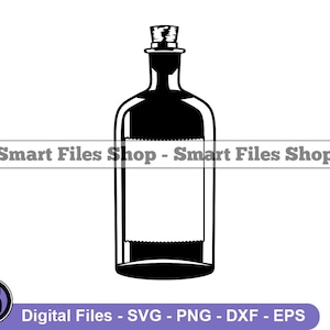Gin Bottle Svg, Gin Svg, Alcohol Svg, Gin Cut Files, Gin Dxf, Gin Png, Gin Clipart, Gin Files, Gin Eps