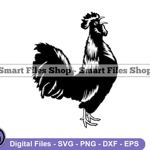 Crowing Rooster #2 Svg, Cock-a-doodle-doo Svg, Rooster Svg, Rooster Dxf, Rooster Png, Rooster Clipart, Rooster Files, Eps