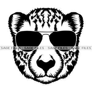 Cheetah In Sunglasses SVG, Cheetah SVG, Cool Cheetah Svg, Cheetah Dxf, Cheetah Png, Cheetah Clipart, Cheetah Files, Eps