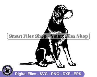 Sitting Gordon Setter SVG, Gordon Setter Svg, Dog Svg, Gordon Setter Dxf, Gordon Setter Png, Gordon Setter Clipart, Files, Eps
