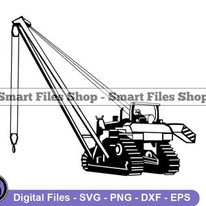 Pipelayer with Operator #2 Svg, Pipelayer Svg, Heavy Equipment Svg, Pipelayer Dxf, Pipelayer Png, Pipelayer Clipart, Pipelayer Files, Eps