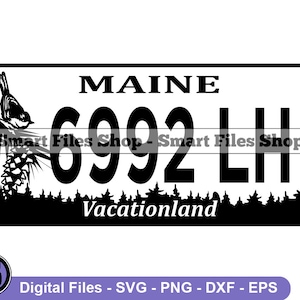 Maine Kenteken Svg, Maine Svg, Rijden Svg, Bestuurder Svg, Maine Dxf, Maine Png, Maine Clipart, Maine Files, Maine Eps