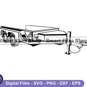 Drop Down Trailer Svg, Boat Trailer Svg, Car Trailer Svg, Trailer Dxf, Trailer Png, Trailer Clipart, Trailer Files, Trailer Eps