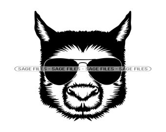 Wombat i solglasögon SVG, Wombat SVG, Cool Wombat Svg, Wombat Dxf, Wombat Png, Wombat Clipart, Wombat-filer, Eps