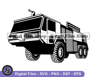 ARFF Truck #2 Svg, Airport Crash Truck Svg, Airport Rescue Fire Fighting Svg, Svg, ARFF Truck Dxf, ARFF Truck Png, Clipart, Files, Eps