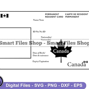 Canada ID Lege Sjabloon Svg, Identificatie Svg, Canadese ID Svg, Canada Id Dxf, Canada Id Png, Canada Id Clipart, Canada Id Files, Eps