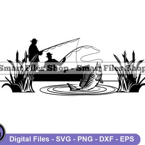 Boat Fishing Svg, Fishing Svg, Fishermen Svg, Fishing Dxf, Fishing Png, Fishing Clipart, Fishing Files, Eps