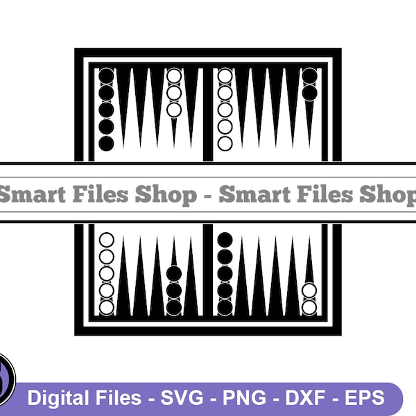 Backgammon Split Monogram Logo Svg, Backgammon Svg, Board Game Svg, Backgammon Dxf, Backgammon Png, Backgammon Clipart, Files, Eps