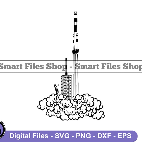 Reusable Rocket Launch #2 Svg, Rocket Launch Svg, Space Exploration Svg, Rocket Dxf, Rocket Png, Rocket Clipart, Rocket Files, Rocket Eps