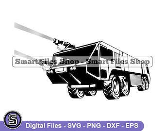 ARFF Truck #4 Svg, Airport Crash Truck Svg, Airport Rescue Fire Fighting Svg, Svg, ARFF Truck Dxf, ARFF Truck Png, Clipart, Files, Eps