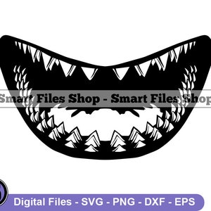 Shark Teeth Svg, Shark Svg, Great White Shark Svg, Shark Dxf, Shark Png, Shark Clipart, Shark Files, Shark Eps