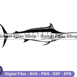 Marlin #4 Svg, Marlin Svg, Fish Svg, Fishing Svg, Marlin Dxf, Marlin Png, Marlin Clipart, Marlin Files, Eps