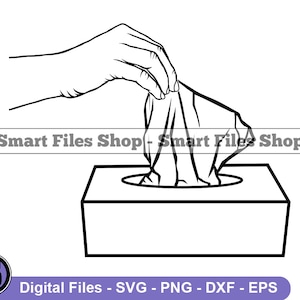 Hand Pulling Tissue From A Box Svg, Tissues Svg, Tissue Box Svg, Cold Svg, Flu Svg, Tissue Box Dxf, Tissue Box Png, Clipart, Files, Eps