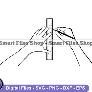 Drawing With Ruler Svg, Math Svg, School Svg, Sketching Svg, Ruler Dxf, Ruler Png, Ruler Clipart, Ruler Files, Ruler Eps