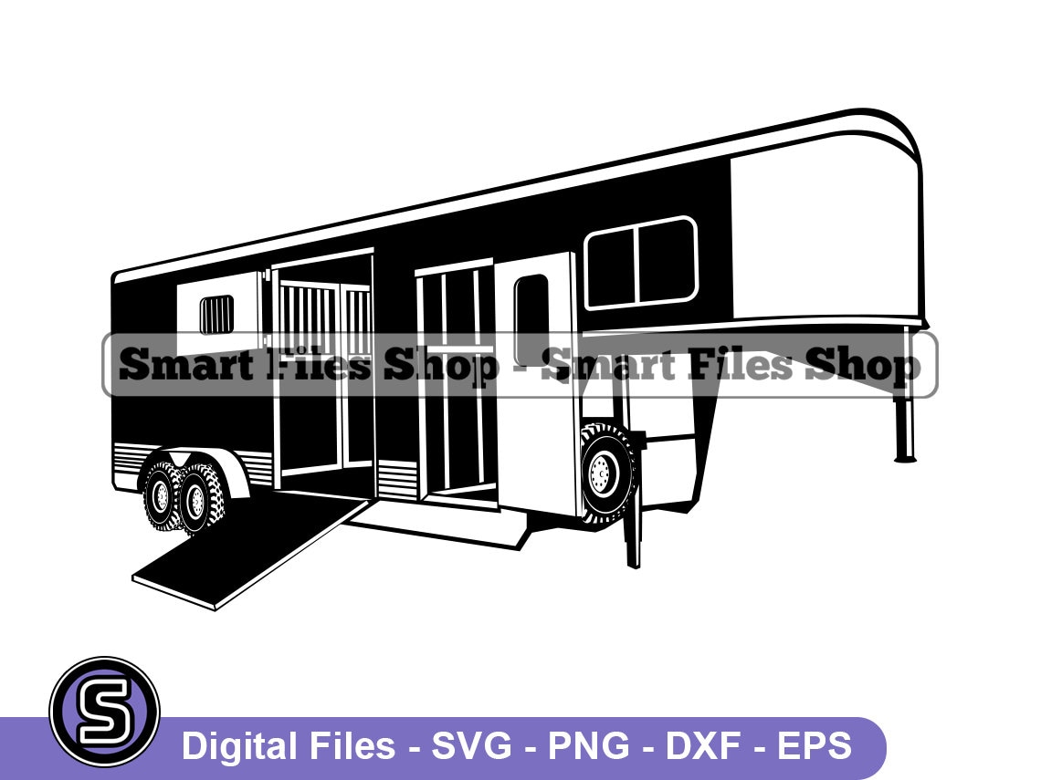 Horse Trailer 3 Svg Livestock Trailer Svg Trailer Svg Etsy