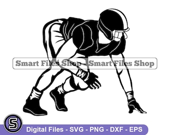 Football Player Defensive End SVG, Football Svg, Football Dxf, Football Png, Football Clipart, Football Files, Eps