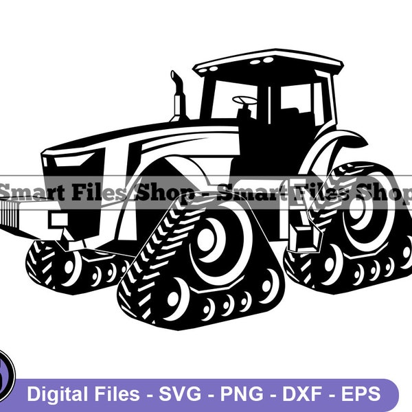 4 Wheel Drive Track Tractor #2 Svg, Tractor Svg, Farming Svg, Tractor Dxf, Tractor Png, Tractor Clipart, Tractor Files, Tractor Eps
