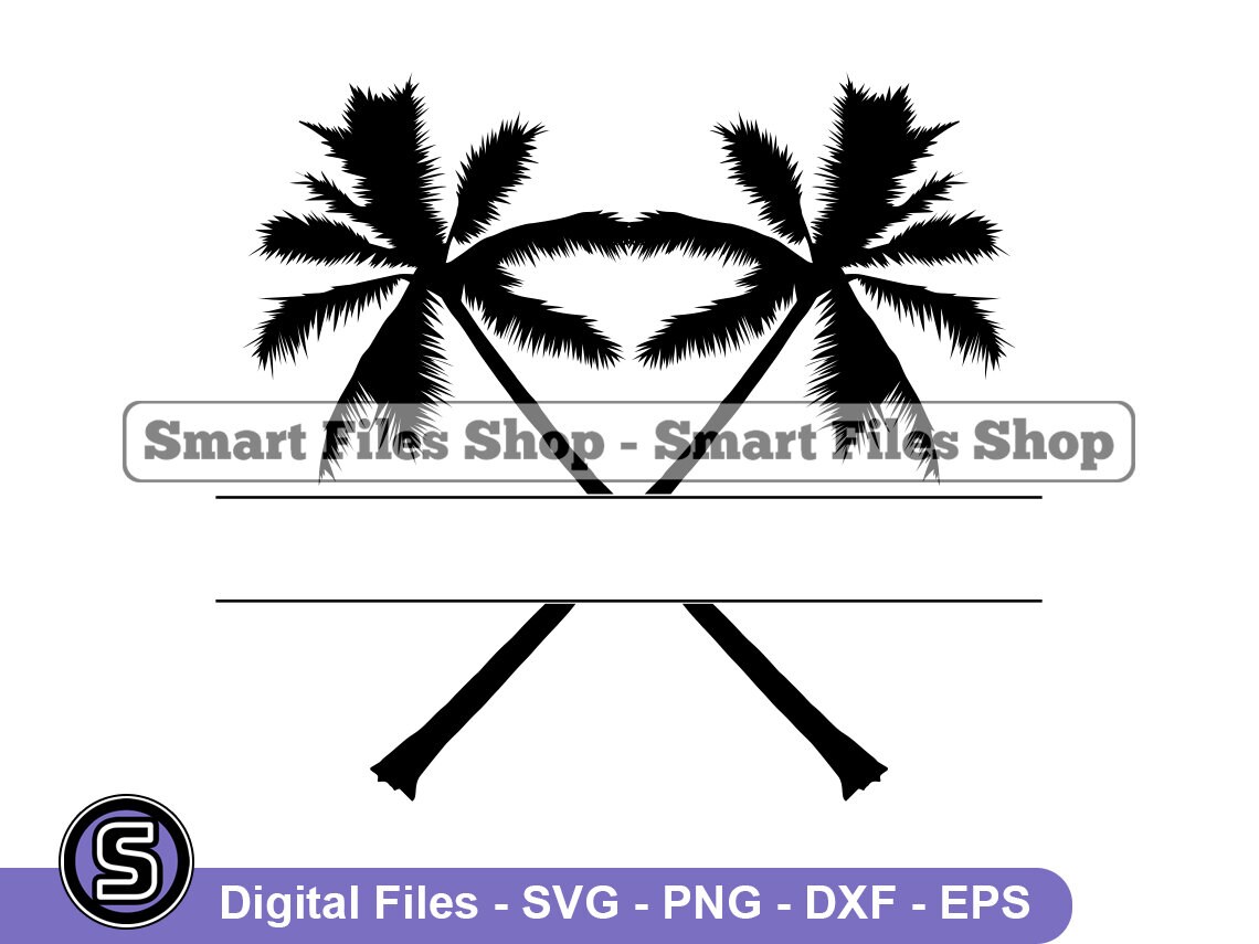 Palm Tree Split Monogram Logo Svg Palm Tree Svg Tropical | Etsy