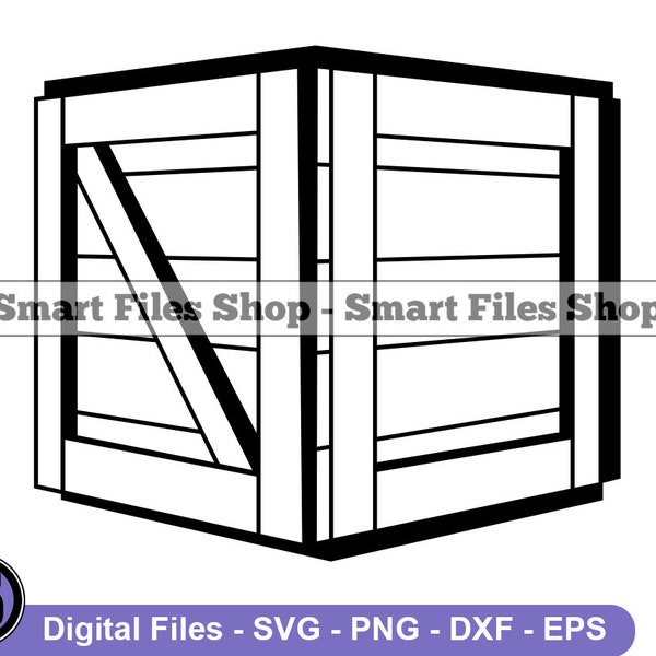 Wooden Crate SVG, Wood Crate SVG, Wooden Box SVG, Wooden Crate Dxf, Wooden Crate Png, Wooden Crate Clipart, Wooden Crate Files, Eps