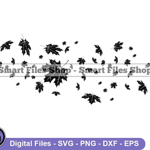 Wind wehende Blätter Svg, Herbst Svg, Blätter Svg, Blätter Dxf, Blätter Png, Blätter Clipart, Blätter Dateien, Blätter Eps