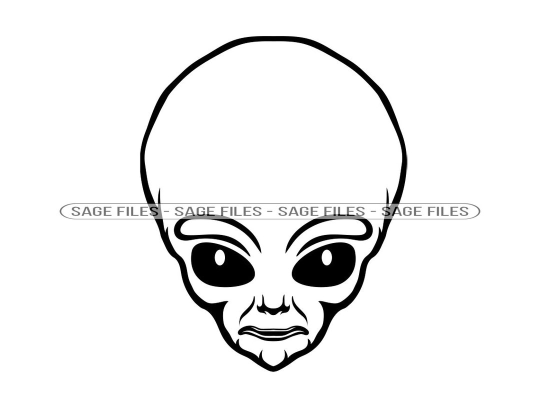 Alien Mascot SVG, Face SVG, Alien Head Svg, Alien Dxf, Alien Png, Alien ...
