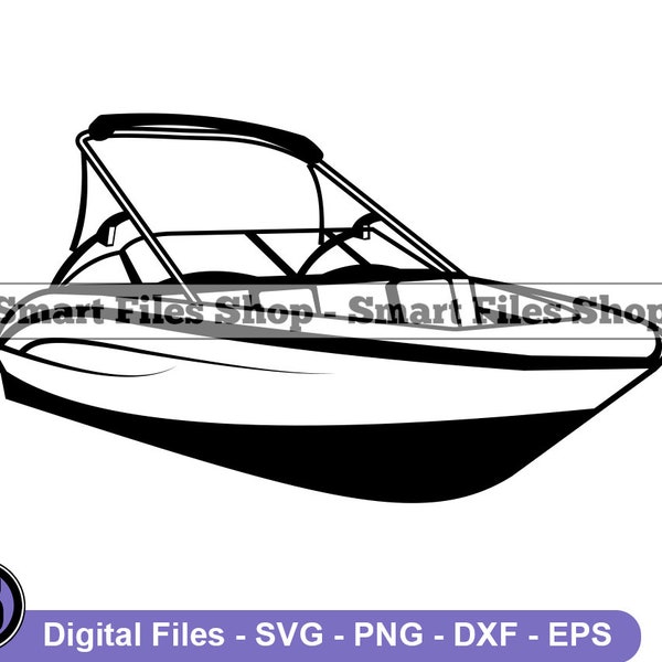 Speed Boat #4 Svg, Speed Boat Svg, Speed Boat Dxf, Speed Boat Png, Speed Boat Clipart, Speed Boat Files, Eps