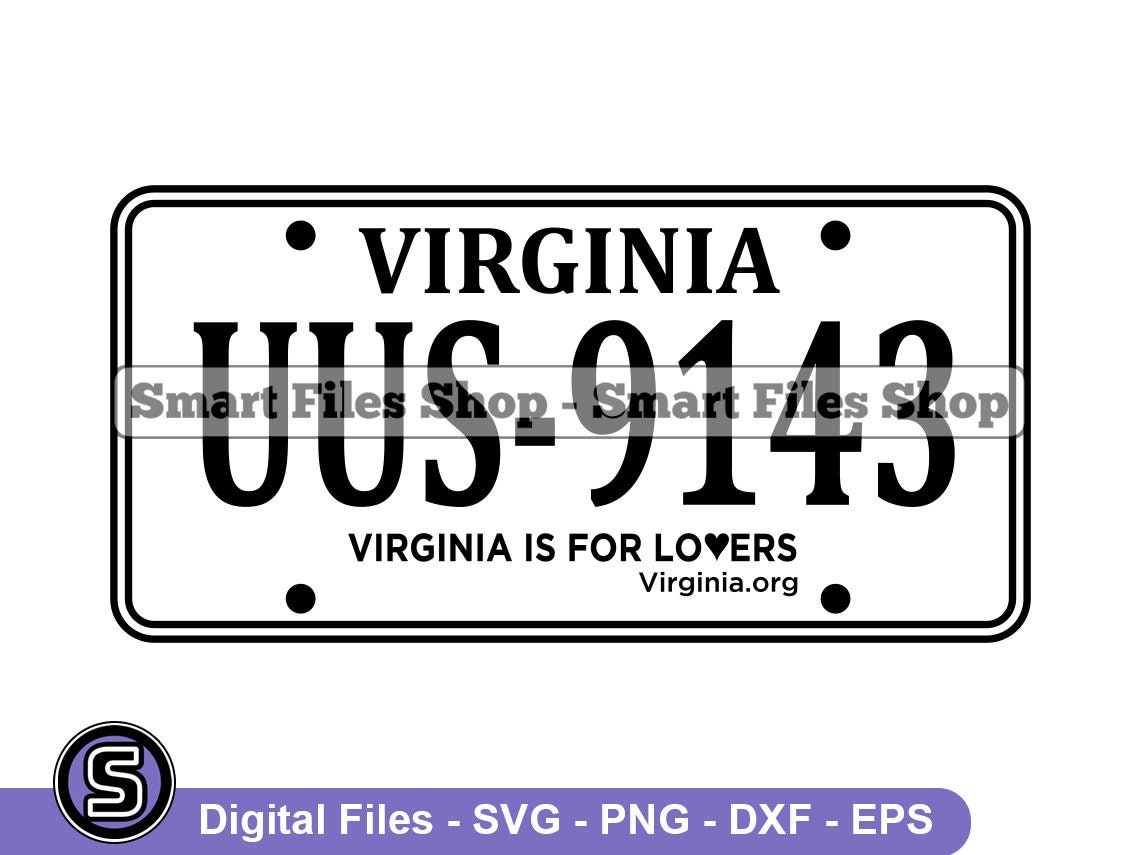 Virginia Licence Plate Svg Virginia Svg Driving Svg Driver Etsy