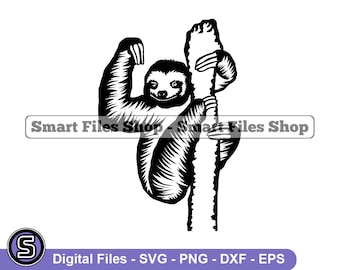 Sloth #2 Svg, Sloth Svg, Sloth Design Svg, Sloth Dxf, Sloth Png, Sloth Clipart, Sloth Files, Eps