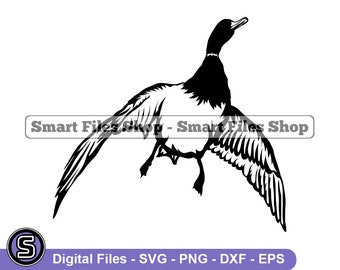 Flying Duck SVG, Duck Svg, Duck Hunting Svg, Duck Dxf, Duck Png, Duck Clipart, Duck Files, Eps