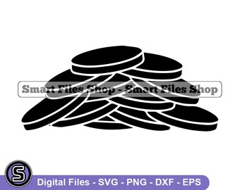 Pile Of Coins #3 Svg, Treasure Svg, Money Svg, Gold Coins Svg, Coins Dxf, Coins Png, Coins Clipart, Coins Files, Eps