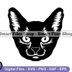 Havana Brown Cat Face SVG, Cat Mascot SVG, Cat Head Svg, Cat Dxf, Cat Png, Cat Clipart, Cat Files, Cat Eps