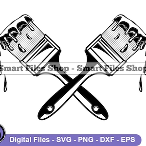 Paint Brush Dripping Paint Logo Svg, Painter Svg, Paint Svg, Paint Brush Logo Svg, Paint Brush Dxf, Paint Brush Png, Clipart, Files, Eps