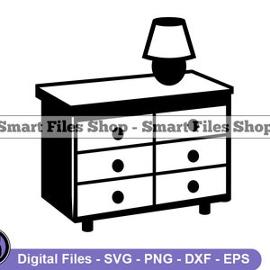 Dresser Svg, Night Lamp SVG, Bedroom Svg, Dresser Dxf, Dresser Png, Dresser Clipart, Dresser Files, Eps