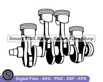エンジン ピストン セット SVG、ピストン SVG、メカニック SVG、ピストン DXF、ピストン PNG、ピストン クリップアート、ピストン ファイル、EPS