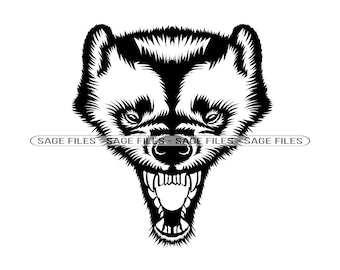 Wolverine Mascot SVG, Wolverine Face SVG, Wolverine Head Svg, Wolverine Dxf, Wolverine Png, Wolverine Clipart, Wolverine Files, Eps