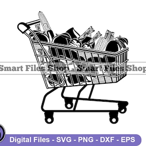 食料品ショッピングカート SVG、食料品 SVG、ショッピング SVG、食料品 DXF、食料品 PNG、食料品クリップアート、食料品ファイル、食料品 EPS